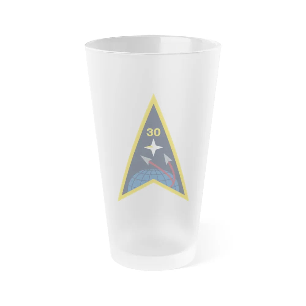 Space Launch Delta 30 (U.S. Space Force) Frosted Pint Glass 16oz-Go Mug Yourself