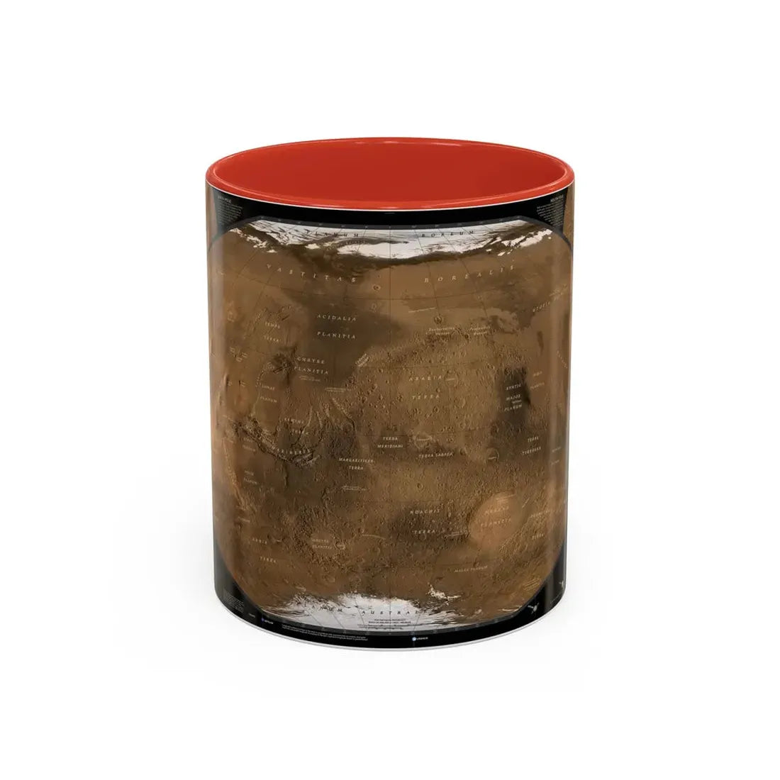 Space - MARS (2001) (Map) Accent Coffee Mug 11oz Red - Go Mug Yourself