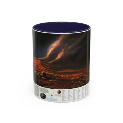 Space - MARS, Dusty Face of (1973) (Map) Accent Coffee Mug 11oz Navy - Go Mug Yourself