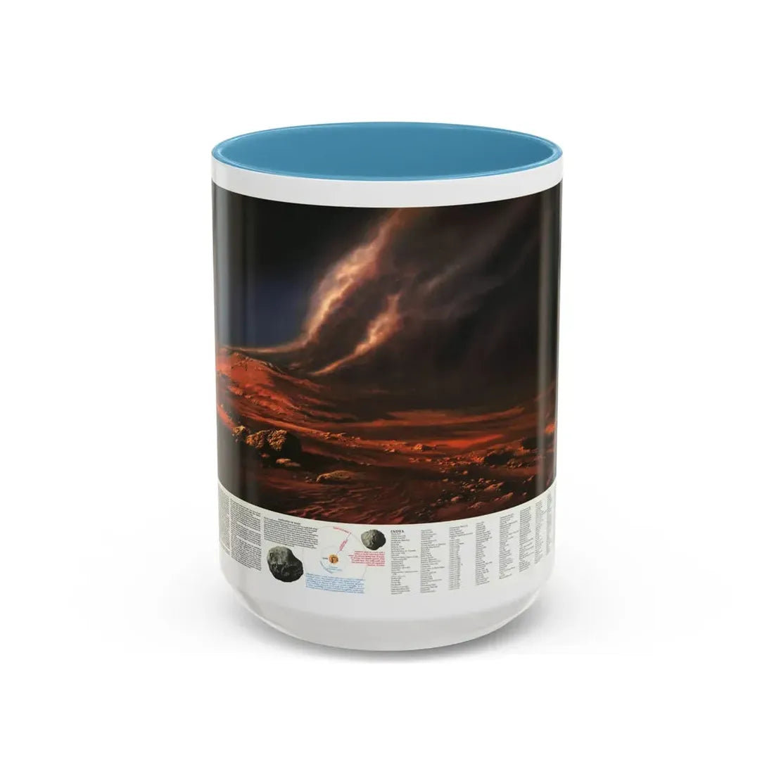 Space - MARS, Dusty Face of (1973) (Map) Accent Coffee Mug 15oz Light Blue - Go Mug Yourself