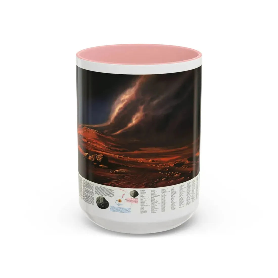 Space - MARS, Dusty Face of (1973) (Map) Accent Coffee Mug 15oz Pink - Go Mug Yourself