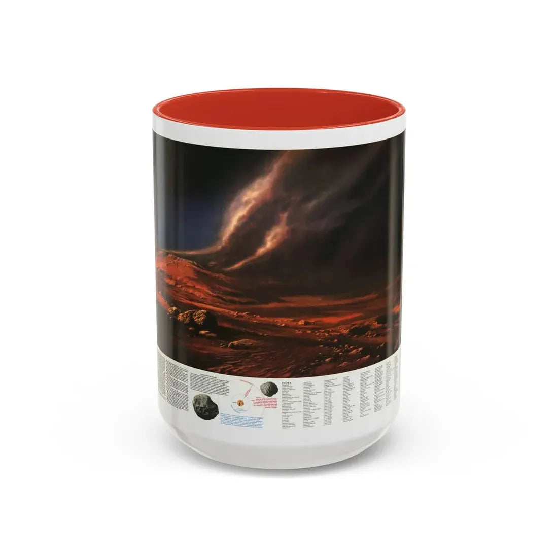 Space - MARS, Dusty Face of (1973) (Map) Accent Coffee Mug 15oz Red - Go Mug Yourself