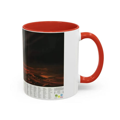 Space - MARS, Dusty Face of (1973) (Map) Accent Coffee Mug - Go Mug Yourself