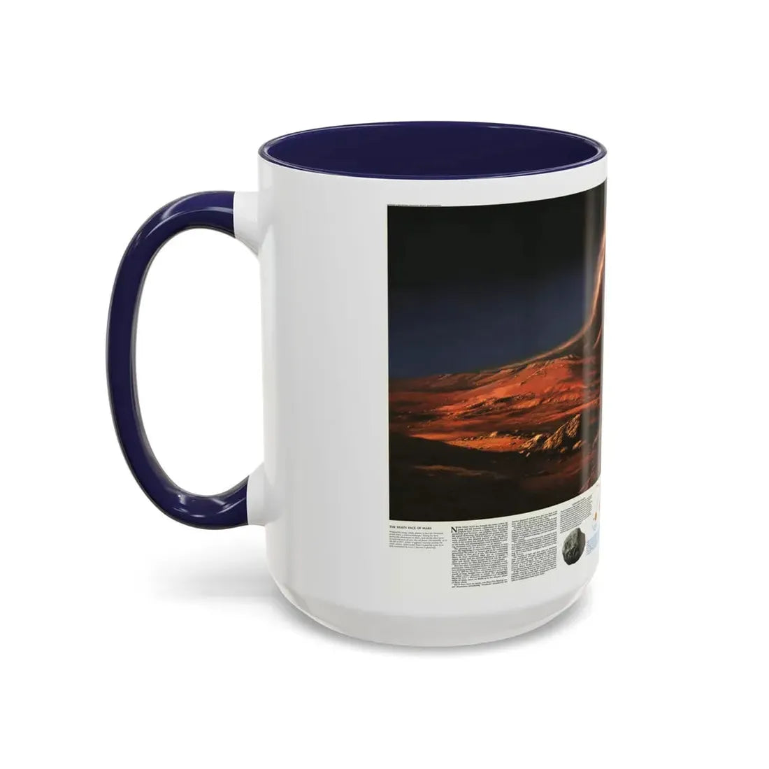Space - MARS, Dusty Face of (1973) (Map) Accent Coffee Mug - Go Mug Yourself