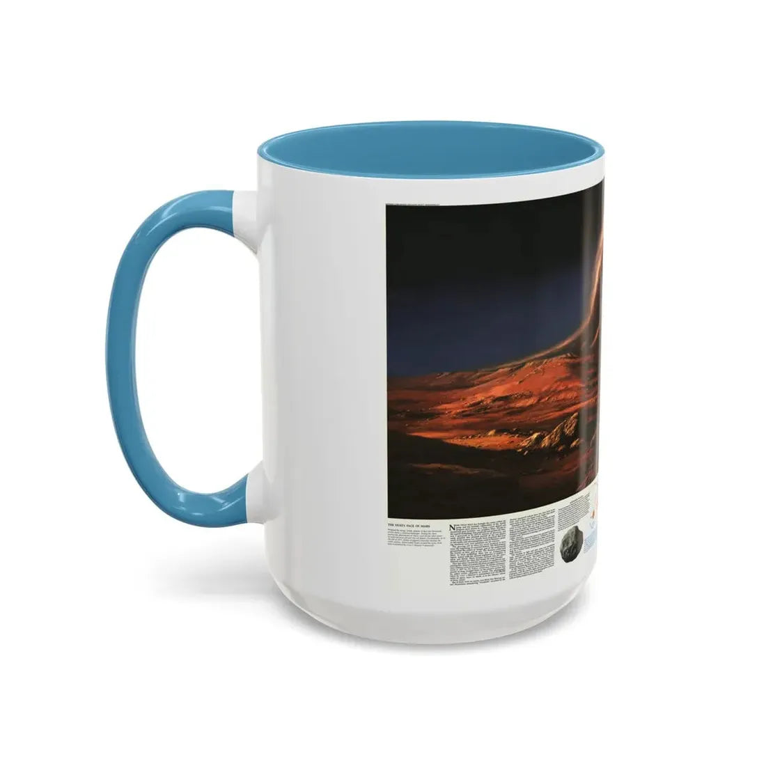 Space - MARS, Dusty Face of (1973) (Map) Accent Coffee Mug - Go Mug Yourself