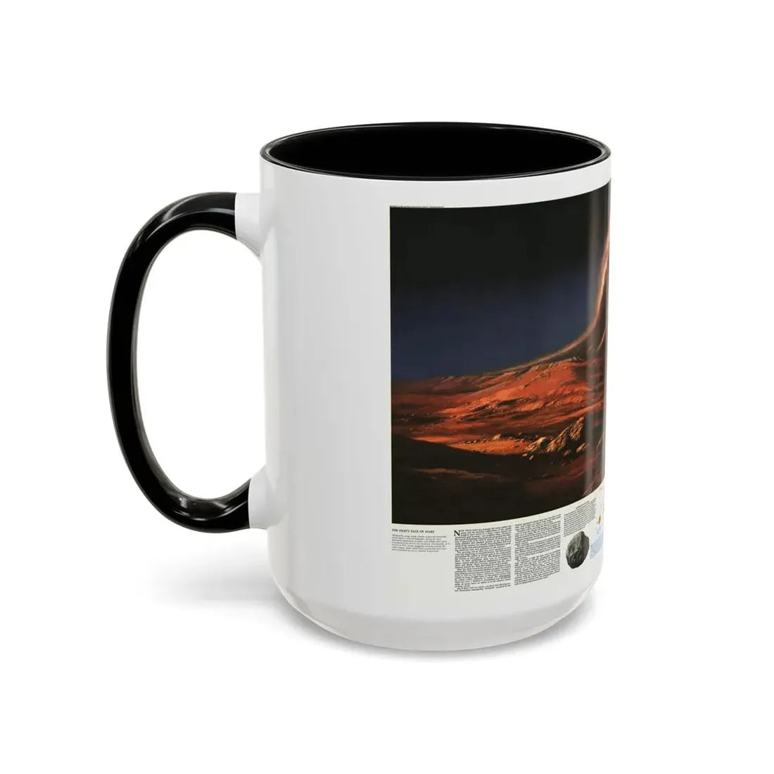 Space - MARS, Dusty Face of (1973) (Map) Accent Coffee Mug - Go Mug Yourself