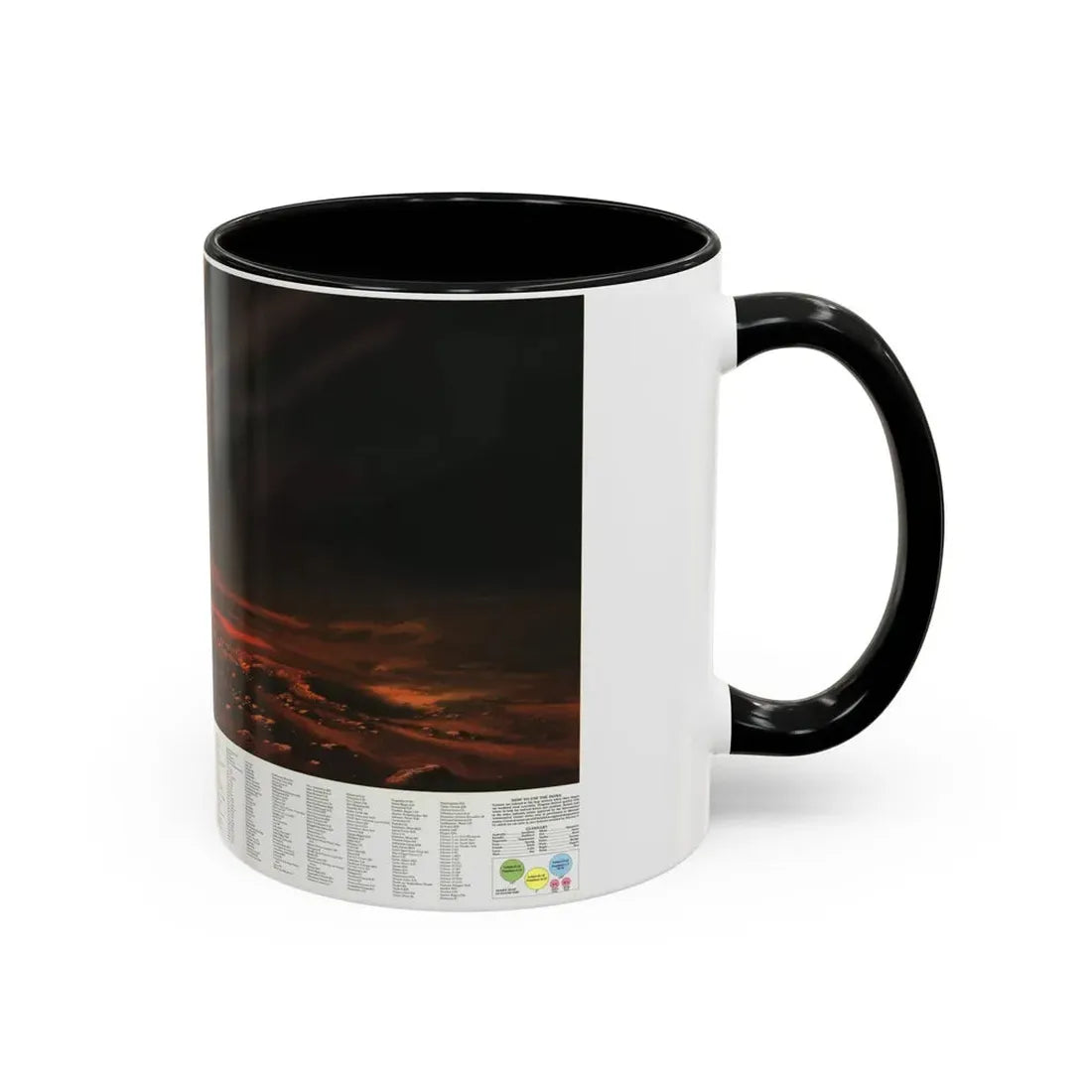 Space - MARS, Dusty Face of (1973) (Map) Accent Coffee Mug - Go Mug Yourself