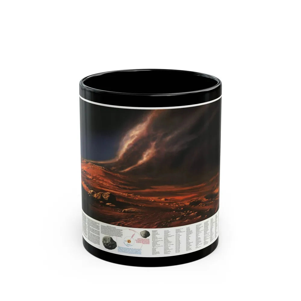 Space - MARS, Dusty Face of (1973) (Map) Black Coffee Mug-11oz-Go Mug Yourself