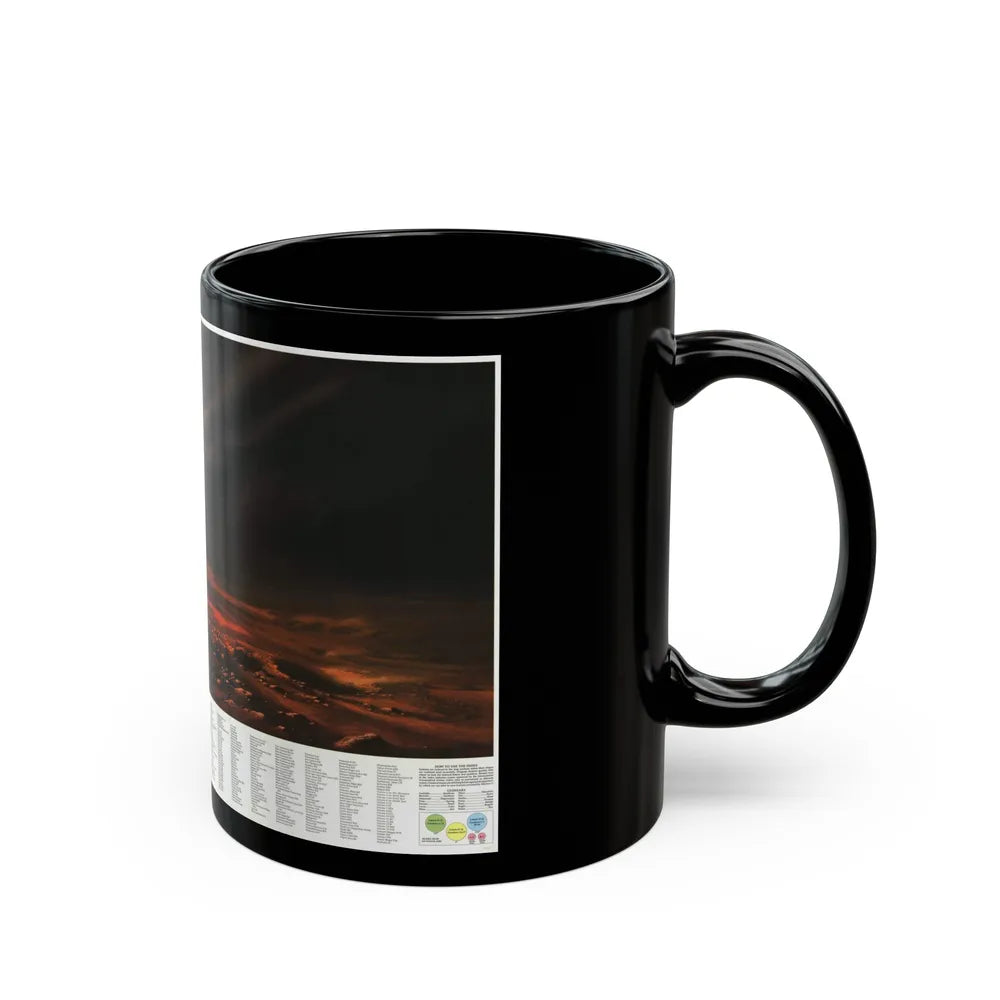 Space - MARS, Dusty Face of (1973) (Map) Black Coffee Mug-Go Mug Yourself