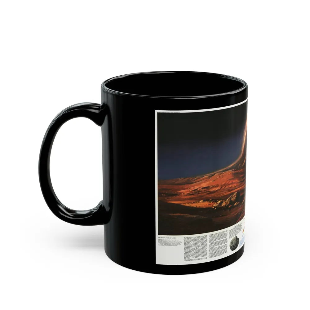 Space - MARS, Dusty Face of (1973) (Map) Black Coffee Mug-Go Mug Yourself