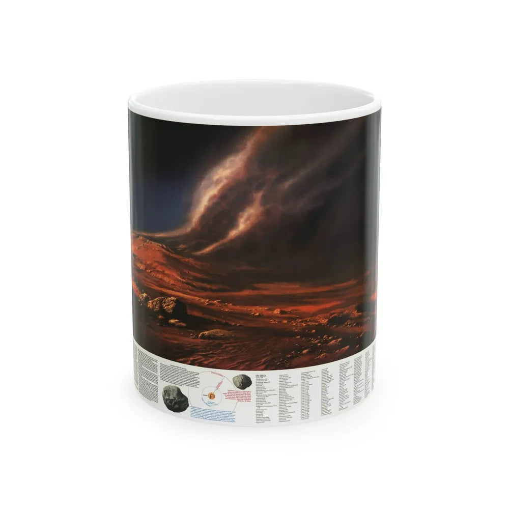 Space - MARS, Dusty Face of (1973) (Map) White Coffee Mug-11oz-Go Mug Yourself