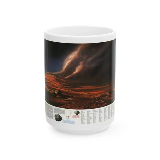 Space - MARS, Dusty Face of (1973) (Map) White Coffee Mug 15oz - Go Mug Yourself