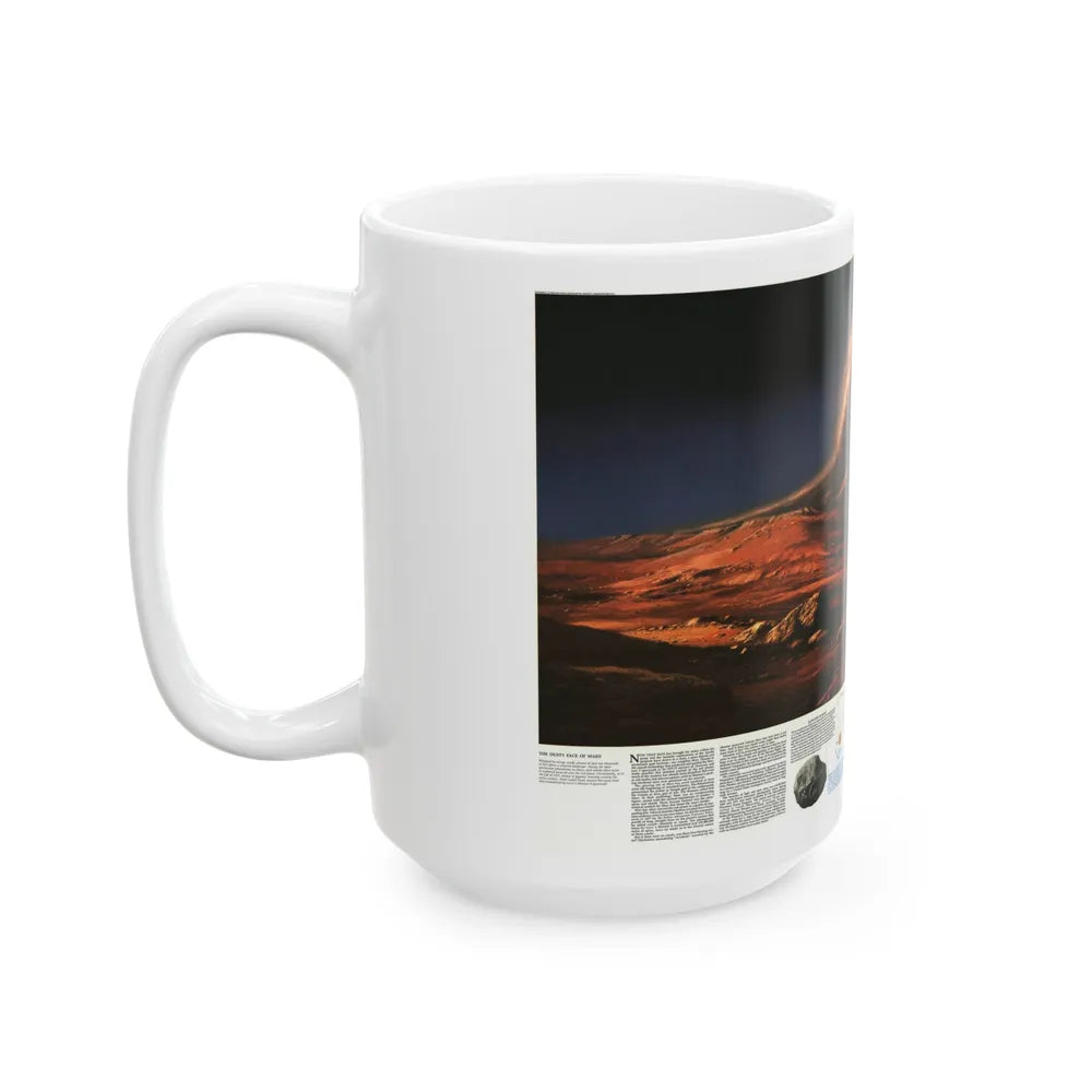 Space - MARS, Dusty Face of (1973) (Map) White Coffee Mug-Go Mug Yourself