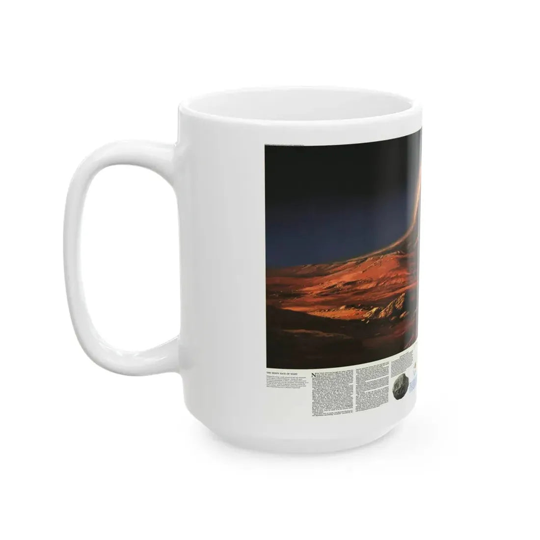 Space - MARS, Dusty Face of (1973) (Map) White Coffee Mug - Go Mug Yourself
