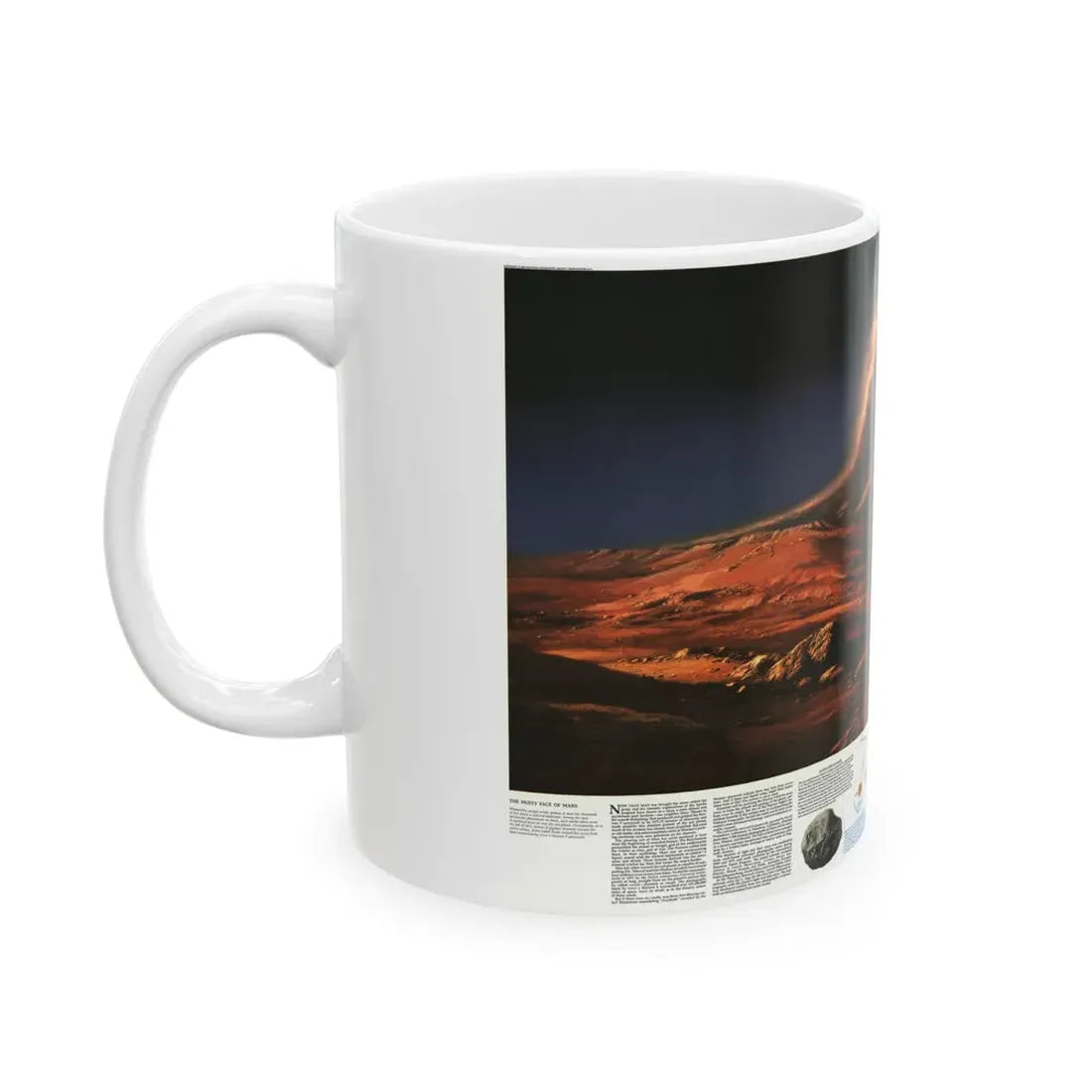 Space - MARS, Dusty Face of (1973) (Map) White Coffee Mug - Go Mug Yourself