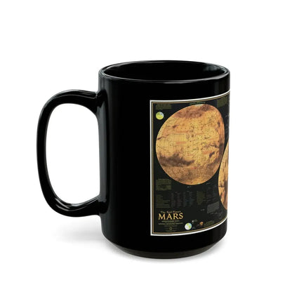 Space - MARS The Red Planet (1973) (Map) Black Coffee Mug - Go Mug Yourself