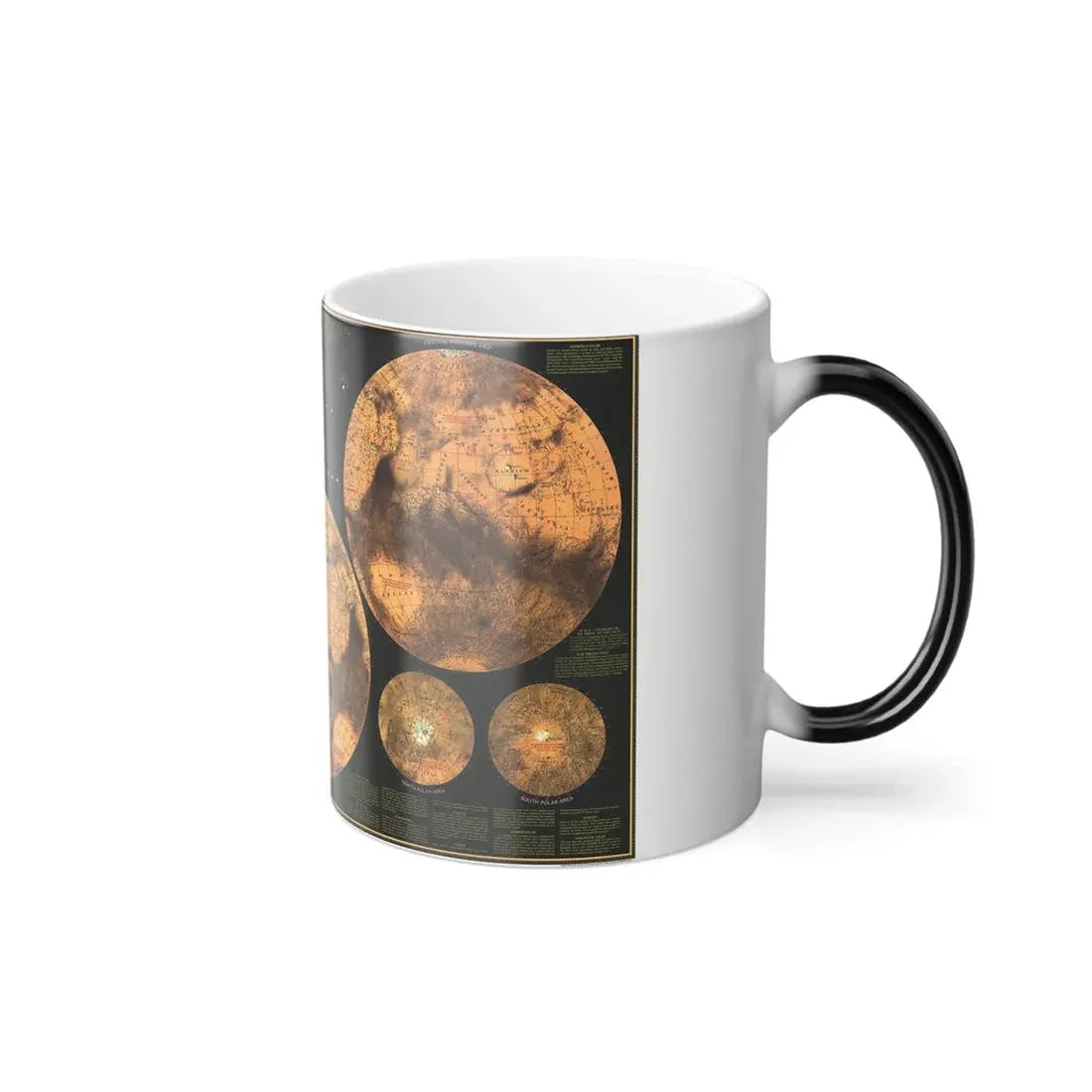 Space - MARS The Red Planet (1973) (Map) Color Changing Mug 11oz - Go Mug Yourself