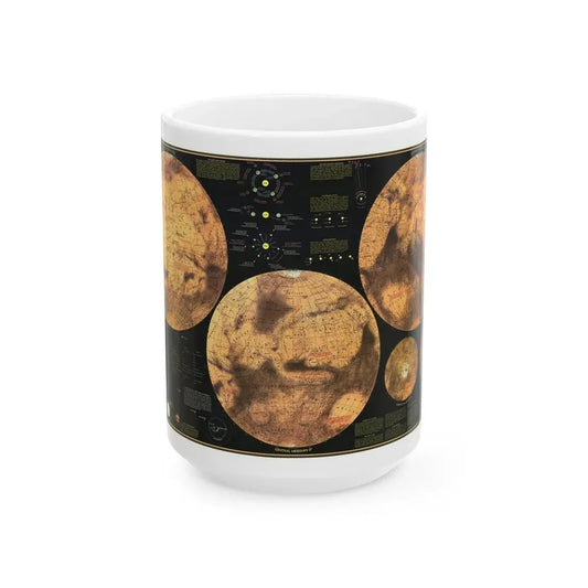 Space - MARS The Red Planet (1973) (Map) White Coffee Mug 15oz - Go Mug Yourself