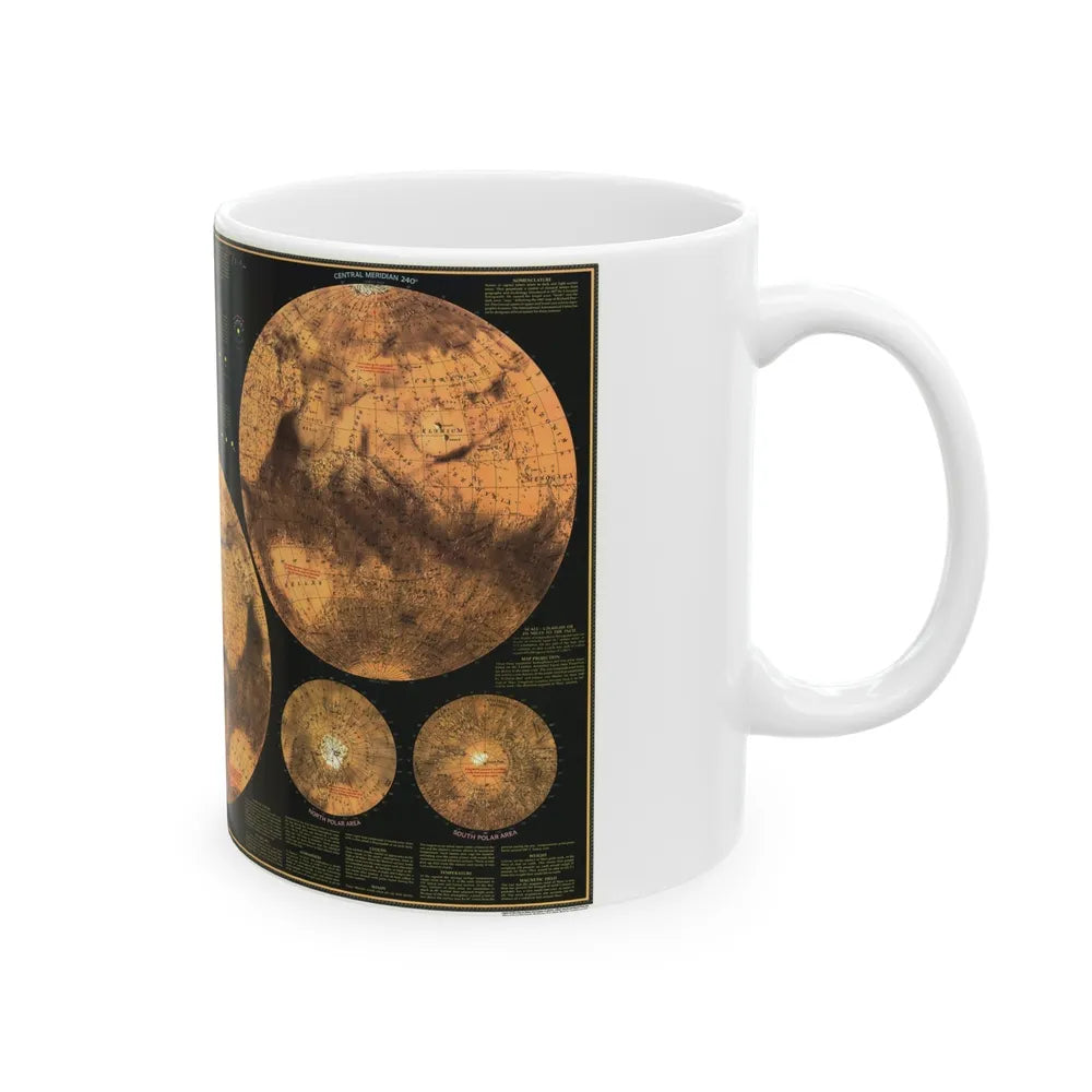 Space - MARS The Red Planet (1973) (Map) White Coffee Mug-Go Mug Yourself