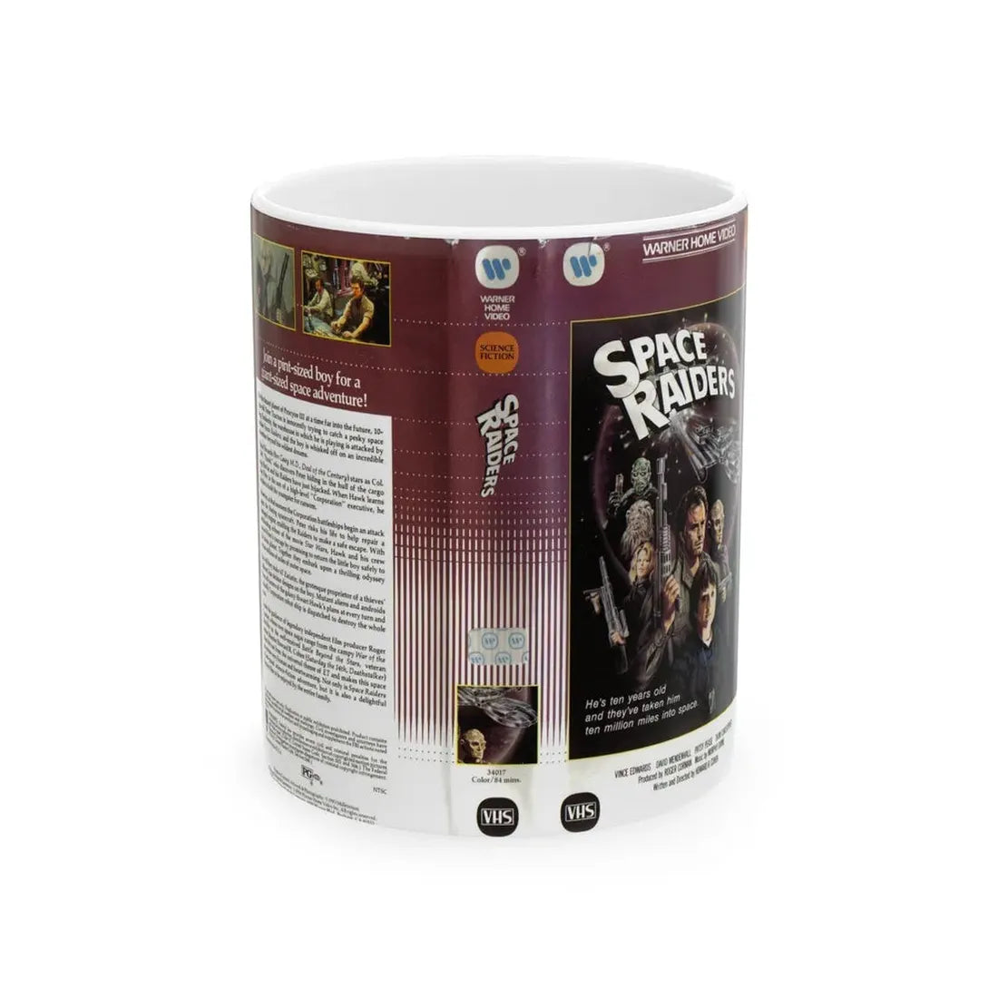 SPACE RAIDERS CLAMSHELL (VHS COVER) - White Coffee Mug 11oz - Go Mug Yourself