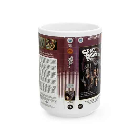 SPACE RAIDERS CLAMSHELL (VHS COVER) - White Coffee Mug 15oz - Go Mug Yourself