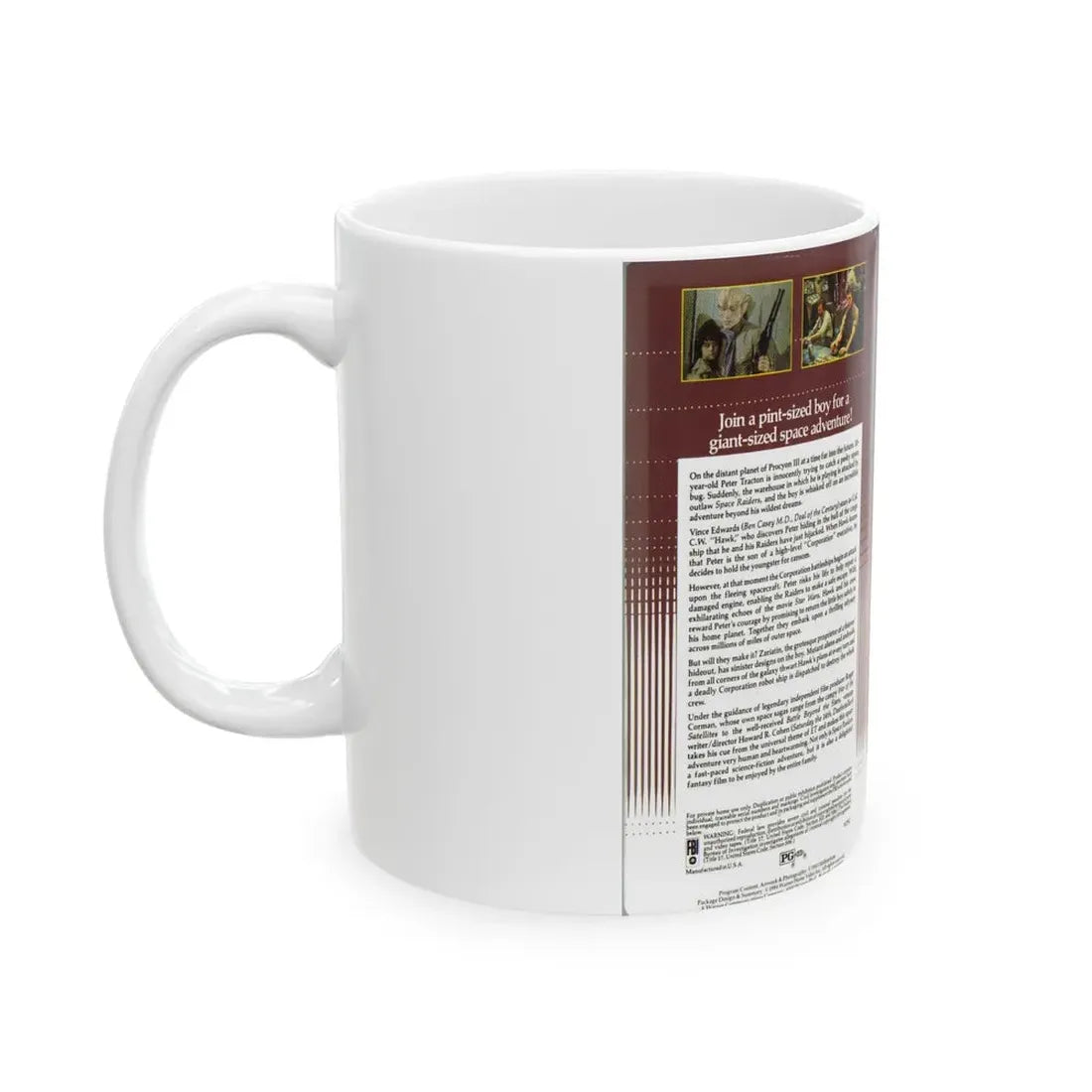 SPACE RAIDERS CLAMSHELL (VHS COVER) - White Coffee Mug - Go Mug Yourself