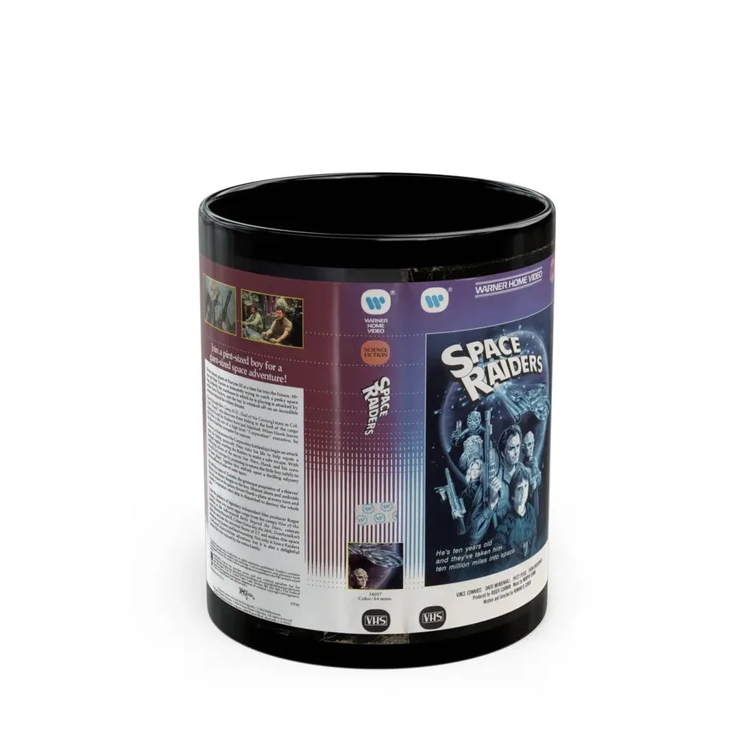 SPACE RAIDERS SCIENCE FICTION (VHS COVER) - Black Coffee Mug 11oz - Go Mug Yourself