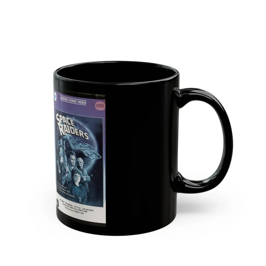 SPACE RAIDERS SCIENCE FICTION (VHS COVER) - Black Coffee Mug - Go Mug Yourself