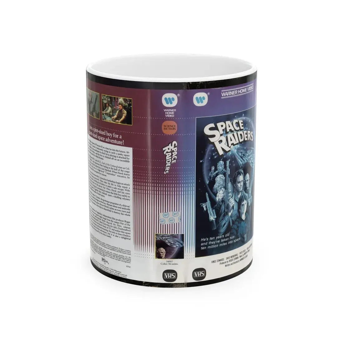 SPACE RAIDERS SCIENCE FICTION (VHS COVER) - White Coffee Mug 11oz - Go Mug Yourself