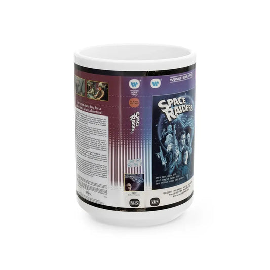SPACE RAIDERS SCIENCE FICTION (VHS COVER) - White Coffee Mug 15oz - Go Mug Yourself