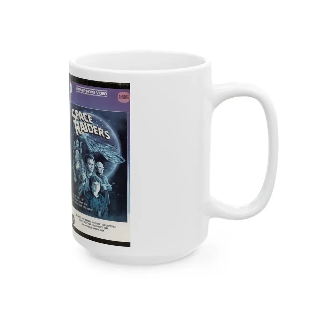 SPACE RAIDERS SCIENCE FICTION (VHS COVER) - White Coffee Mug - Go Mug Yourself