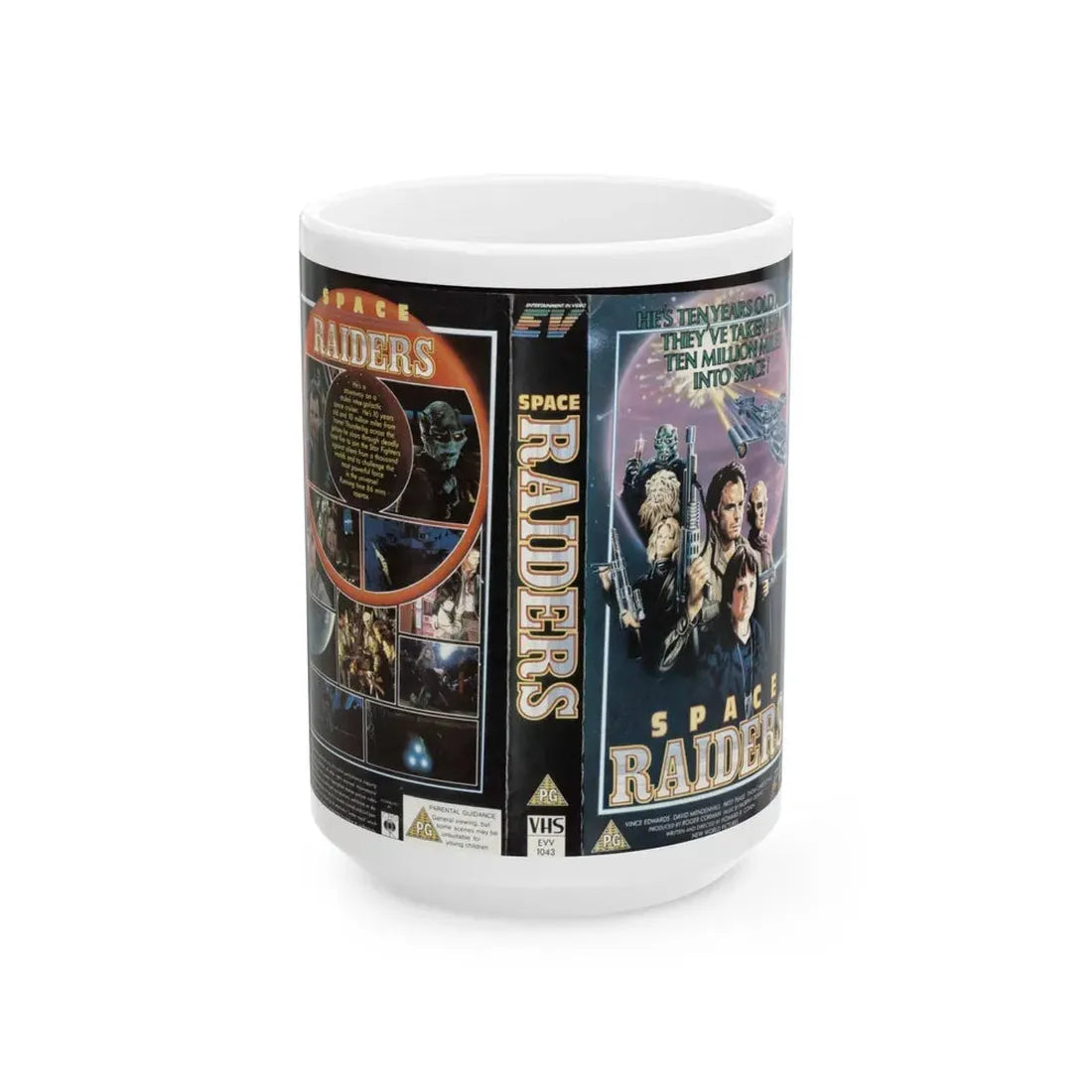 SPACE RAIDERS (VHS COVER) - White Coffee Mug 15oz - Go Mug Yourself