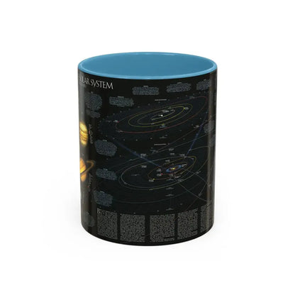 Space - Solar System- Our Sun's Family (1990) (Map) Accent Coffee Mug 11oz Light Blue - Go Mug Yourself