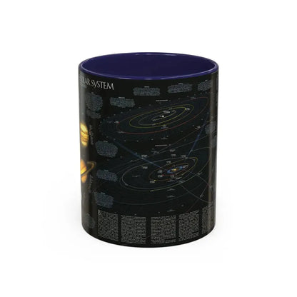 Space - Solar System- Our Sun's Family (1990) (Map) Accent Coffee Mug 11oz Navy - Go Mug Yourself