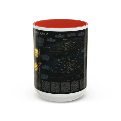 Space - Solar System- Our Sun's Family (1990) (Map) Accent Coffee Mug 15oz Red - Go Mug Yourself