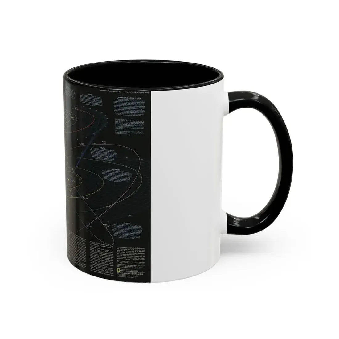 Space - Solar System- Our Sun's Family (1990) (Map) Accent Coffee Mug - Go Mug Yourself