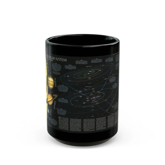 Space - Solar System- Our Sun's Family (1990) (Map) Black Coffee Mug 15oz - Go Mug Yourself