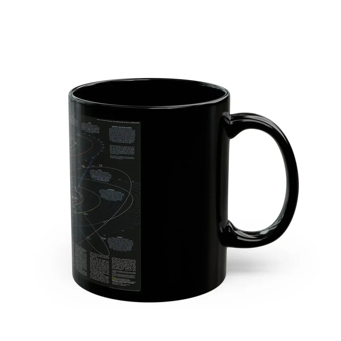 Space - Solar System- Our Sun's Family (1990) (Map) Black Coffee Mug - Go Mug Yourself