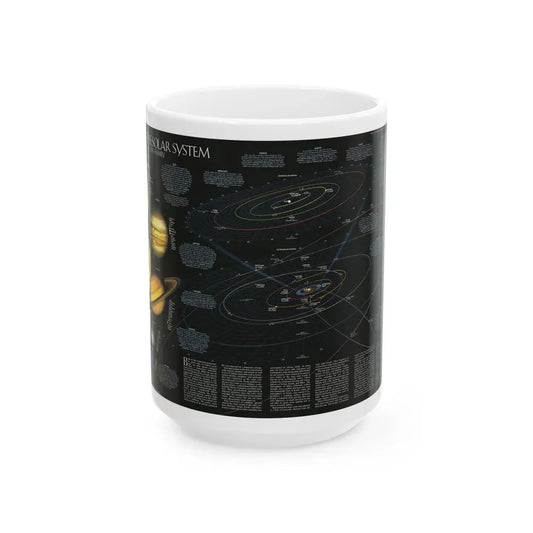 Space - Solar System- Our Sun's Family (1990) (Map) White Coffee Mug 15oz - Go Mug Yourself