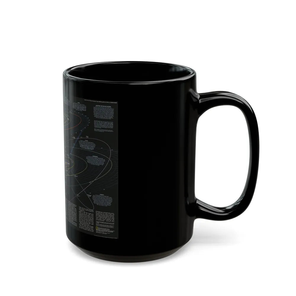 Space - Solar System- Our Sun's Family (1990) (Map) Black Coffee Mug-Go Mug Yourself