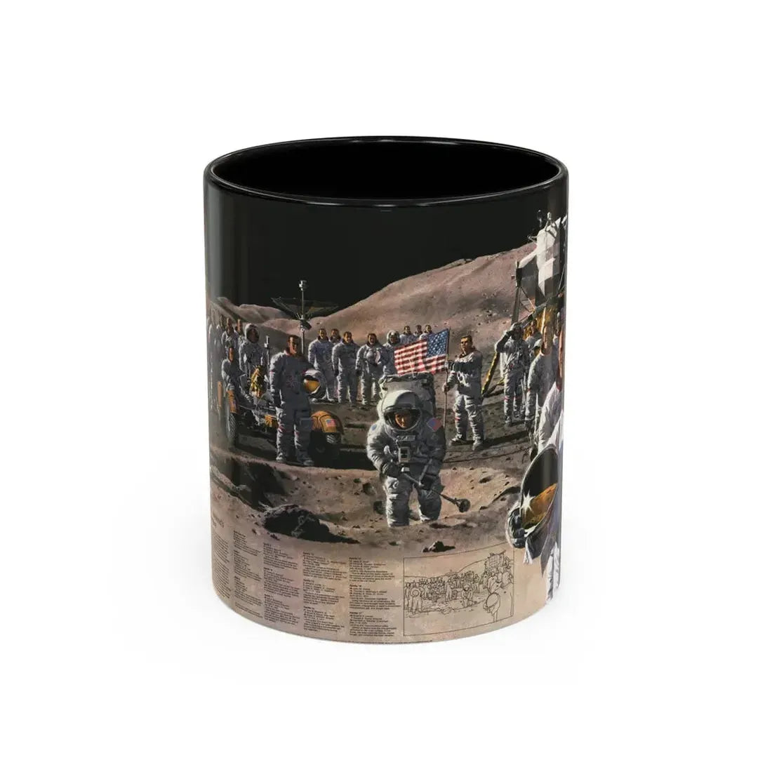 Space - Teammates in Mankind's Greatest Adventure (1973) (Map) Accent Coffee Mug 11oz Black - Go Mug Yourself