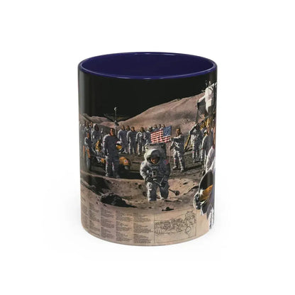 Space - Teammates in Mankind's Greatest Adventure (1973) (Map) Accent Coffee Mug 11oz Navy - Go Mug Yourself