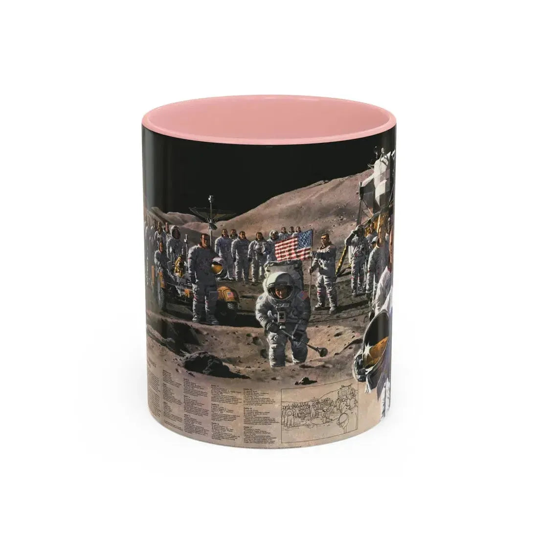 Space - Teammates in Mankind's Greatest Adventure (1973) (Map) Accent Coffee Mug 11oz Pink - Go Mug Yourself
