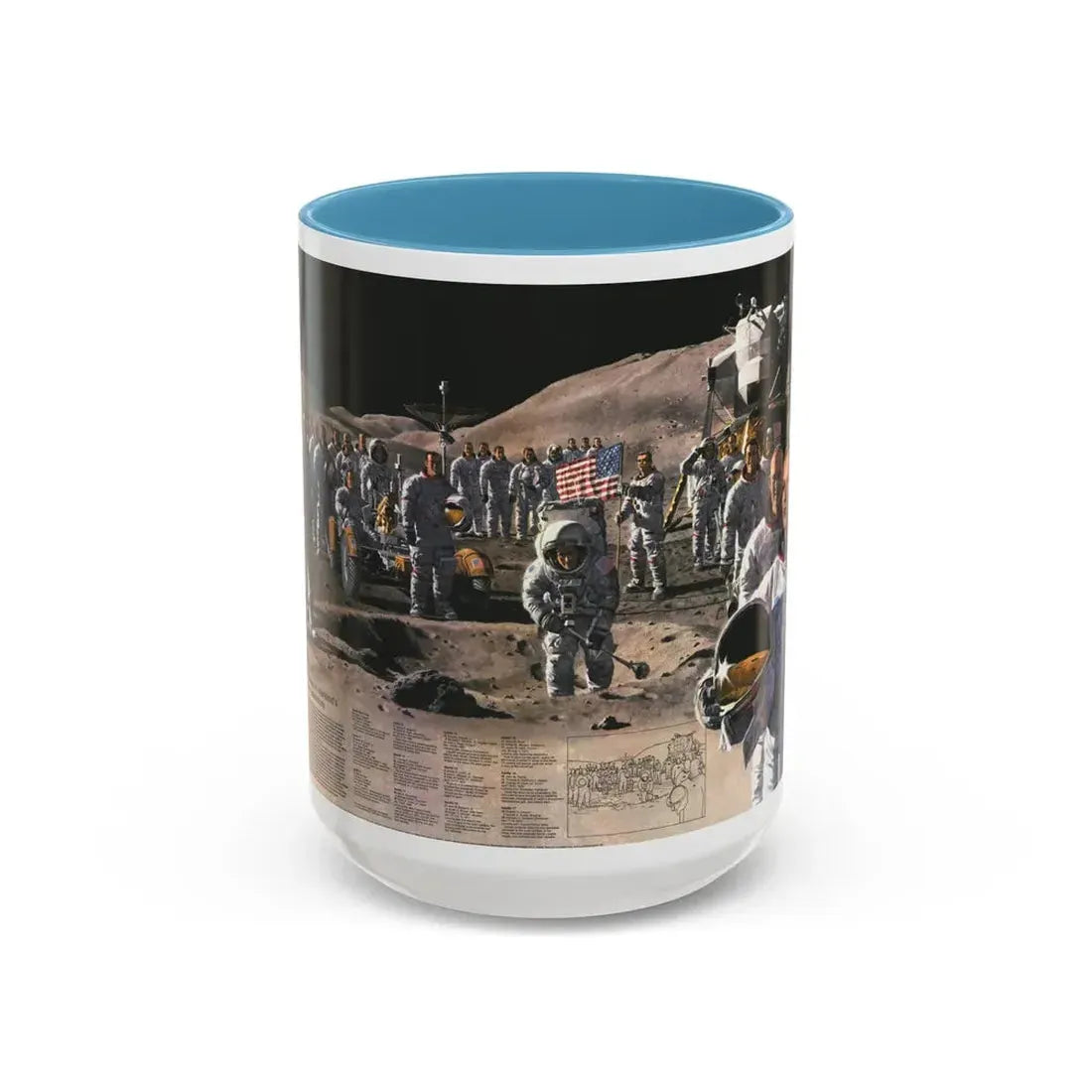 Space - Teammates in Mankind's Greatest Adventure (1973) (Map) Accent Coffee Mug 15oz Light Blue - Go Mug Yourself