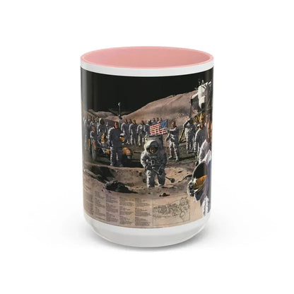 Space - Teammates in Mankind's Greatest Adventure (1973) (Map) Accent Coffee Mug 15oz Pink - Go Mug Yourself
