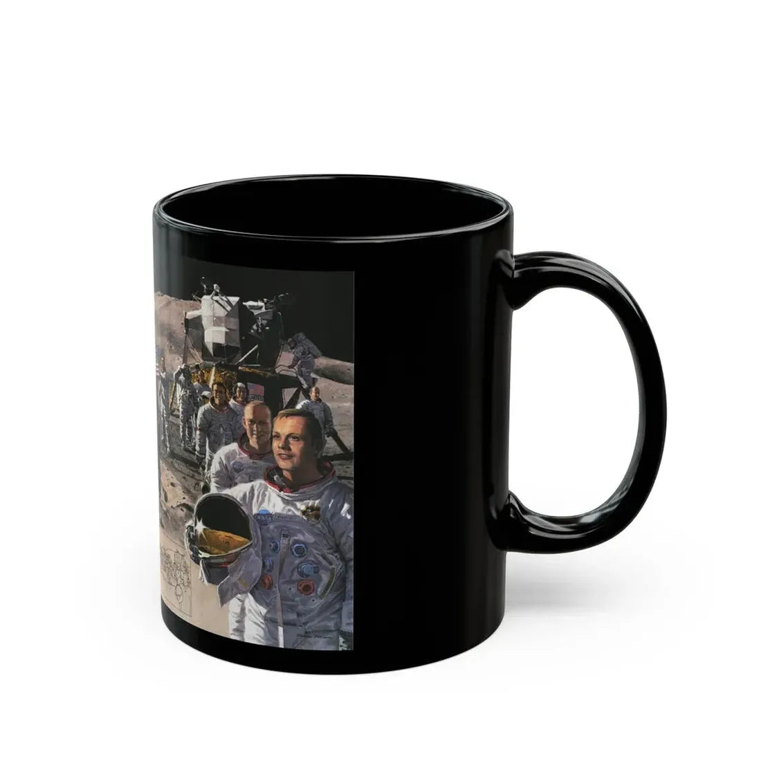 Space - Teammates in Mankind's Greatest Adventure (1973) (Map) Black Coffee Mug - Go Mug Yourself