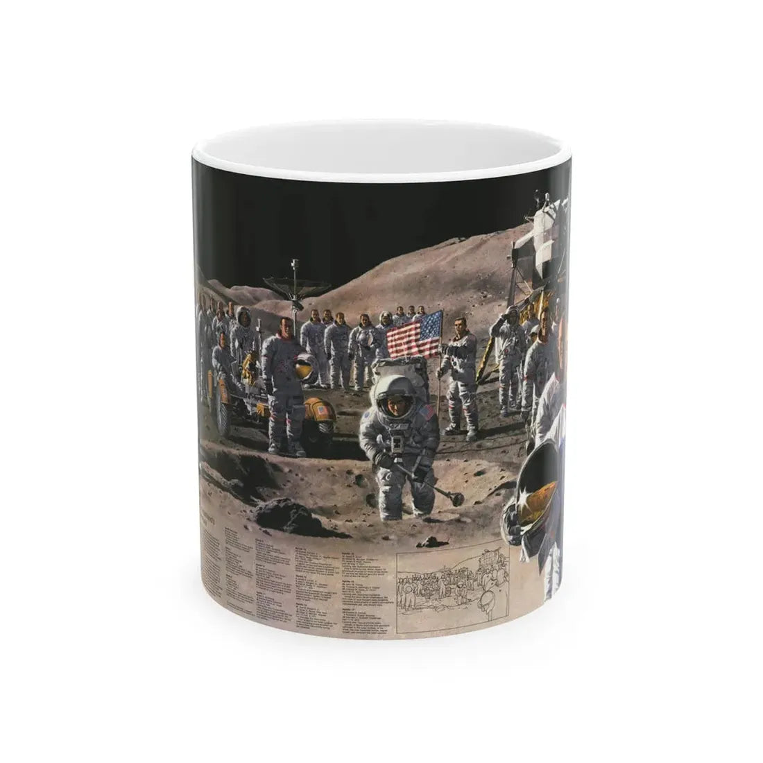 Space - Teammates in Mankind's Greatest Adventure (1973) (Map) White Coffee Mug 11oz - Go Mug Yourself
