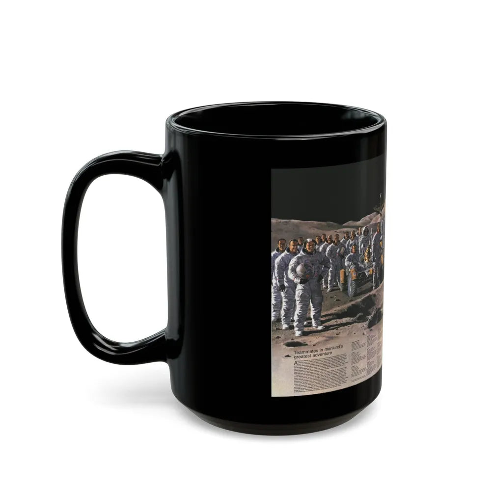 Space - Teammates in Mankind's Greatest Adventure (1973) (Map) Black Coffee Mug-Go Mug Yourself