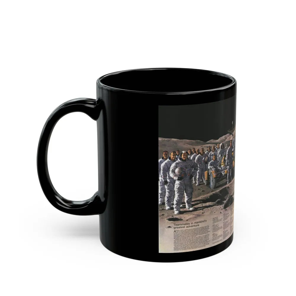 Space - Teammates in Mankind's Greatest Adventure (1973) (Map) Black Coffee Mug-Go Mug Yourself