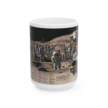 Space - Teammates in Mankind's Greatest Adventure (1973) (Map) White Coffee Mug-15oz-Go Mug Yourself